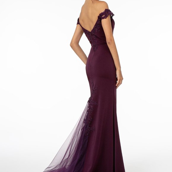 GLS Collective Dresses & Skirts - Embroidered Off Shoulder Prom Evening Dress GL2958
